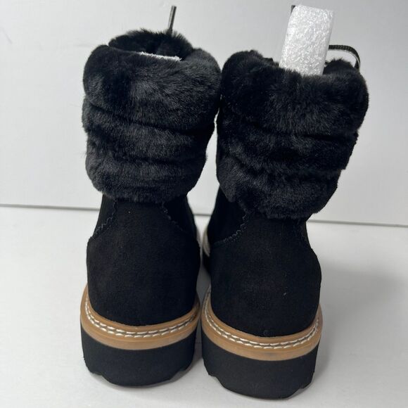 New Splendid Women's Evita Suede Faux Fur Trim Wedge Hiker Booties Sz 8M #451 - Picture 6 of 11
